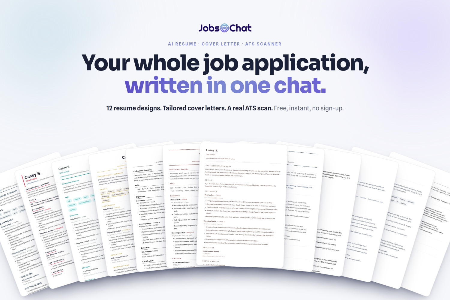 Introducing AI Resumes, Cover Letters & An ATS Scanner — Your Whole Job Application, Written In One Chat