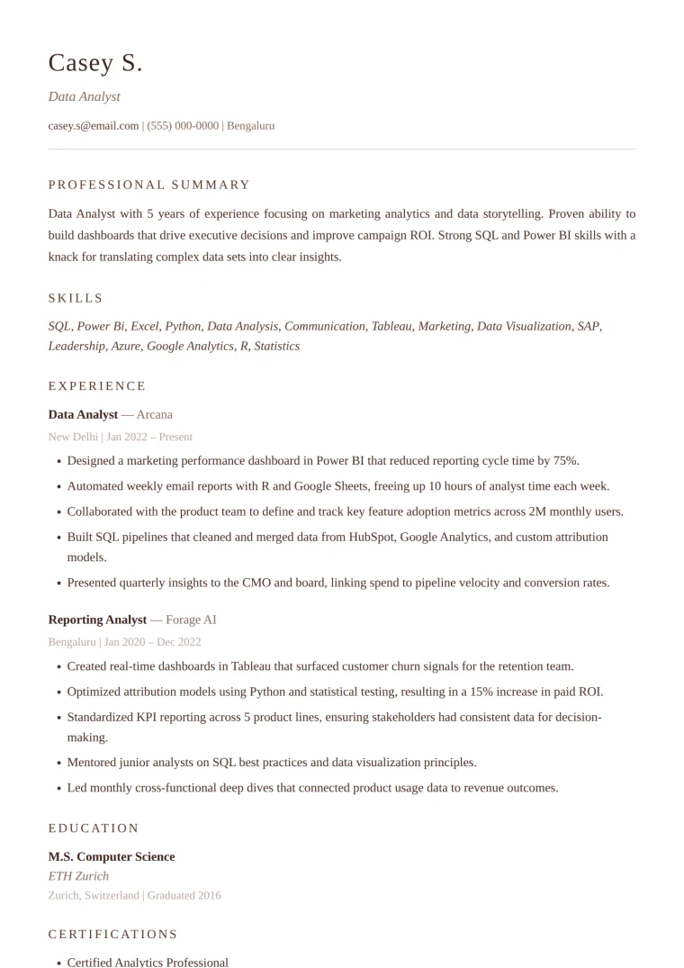 Ivory resume design — hospitality, education and non-profit — warm, human fields