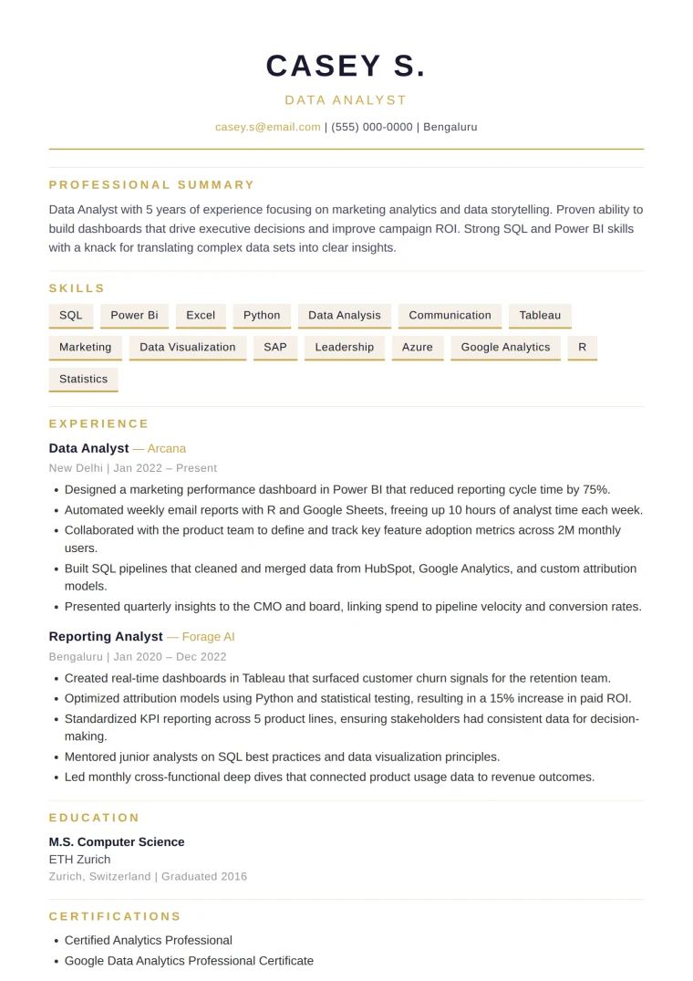 Slate resume design — skills- and tools-heavy roles like engineering, data and IT